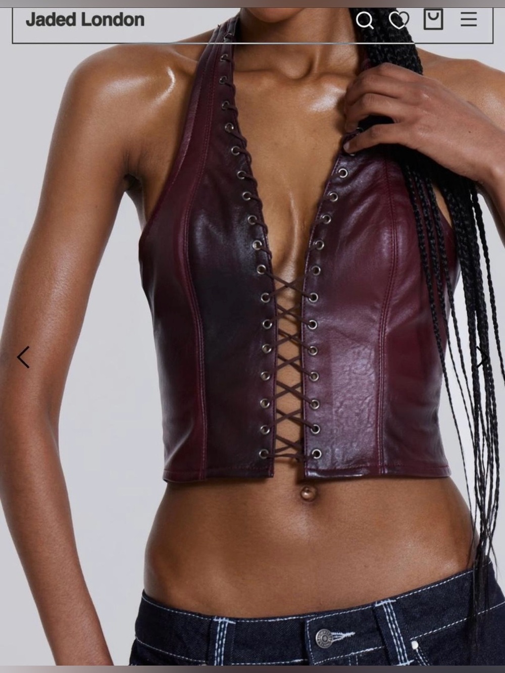 Jaded London Lynx Faux Leather Corset Top